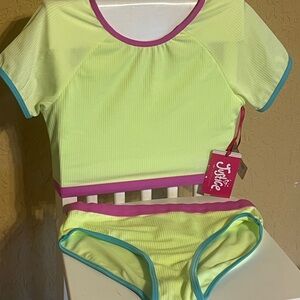 Justice Neon Lime Two-Piece Girl Size (12-14) Neon yellow lime NWT